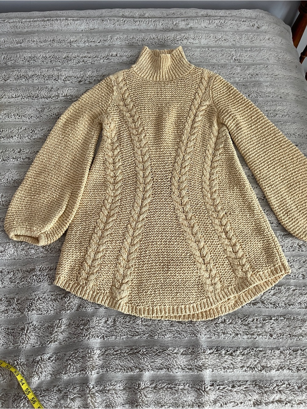 EUC Free People Back to Back cream color sweater dress size Medium